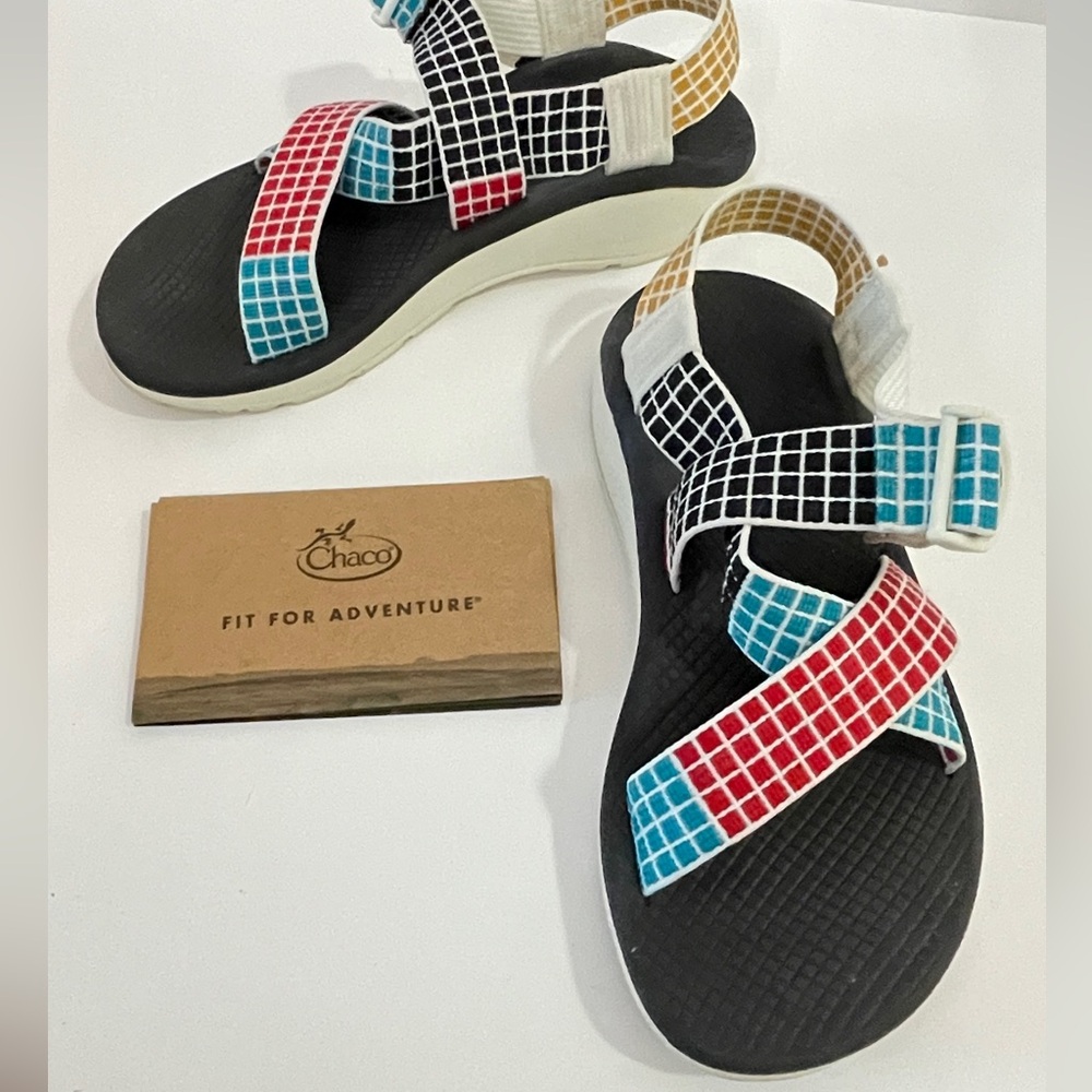Chaco X Topo Mega Cloud Z Women’s 7  Strap Sandals - Black Footbed White Sole
